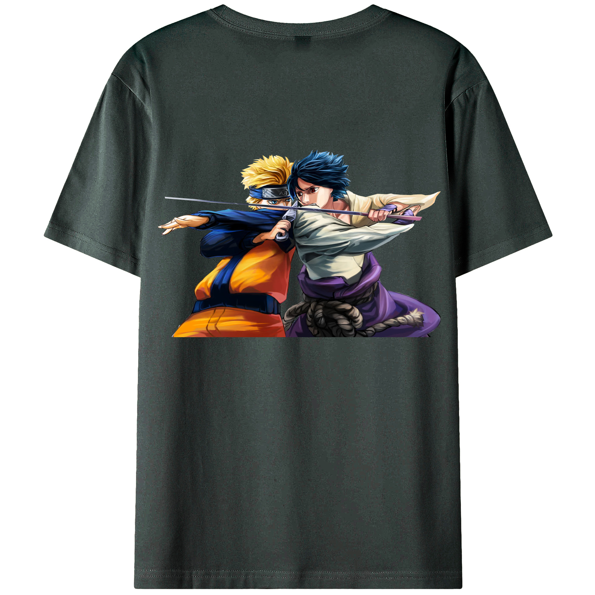 （画像用） NARUTO -ナルト- うずまき ナルト Uzumaki Naruto 綿100％ メンズ半袖Tシャツ（バックプリント） 通気性